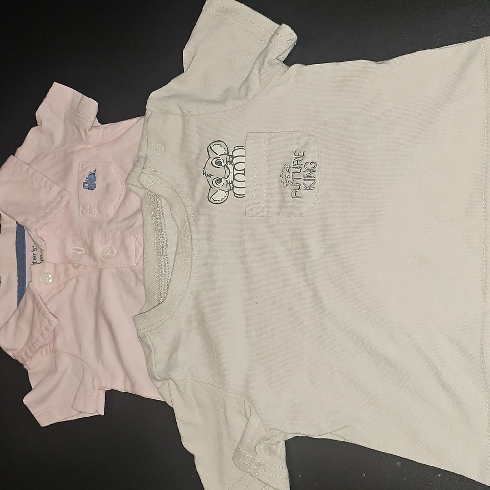 Carter's Pink Button Down Onsie and DISNEY Lion King Future King